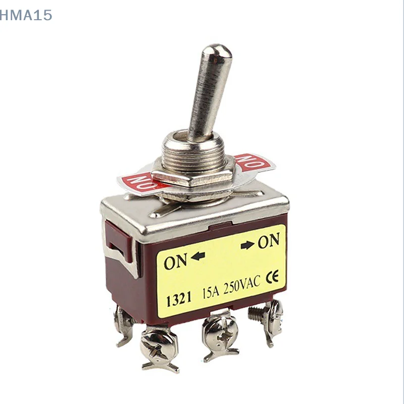 [EL] 2 قطعة E-TEN1321 DPDT 250 فولت 15A 12 مللي متر تبديل التبديل 6 دبوس ON-ON الروك التبديل