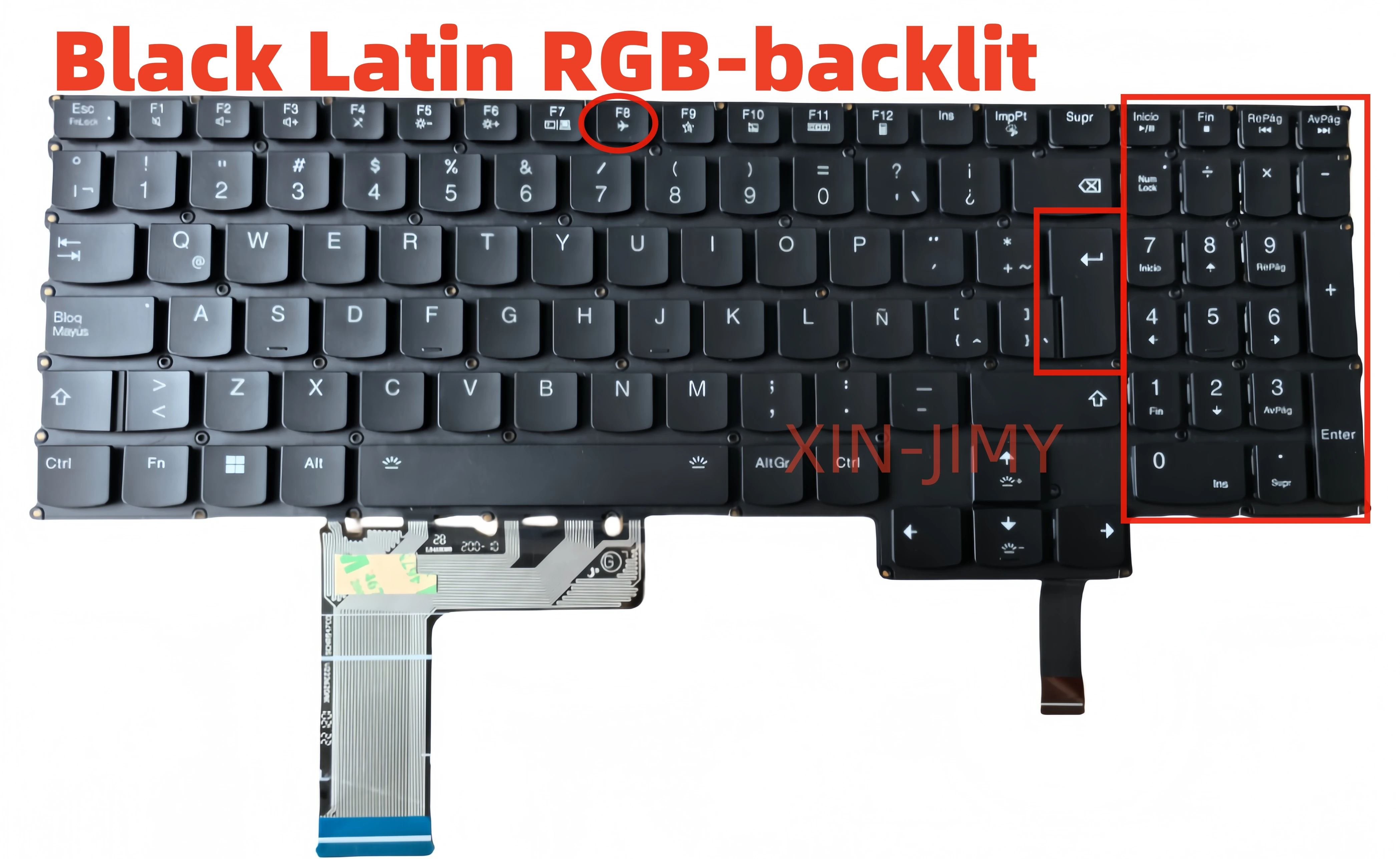 

Латинская черная клавиатура для ноутбука Lenovo R9000X R9000K 16ARHA7 ARHA7 2022 LA с RGB-подсветкой