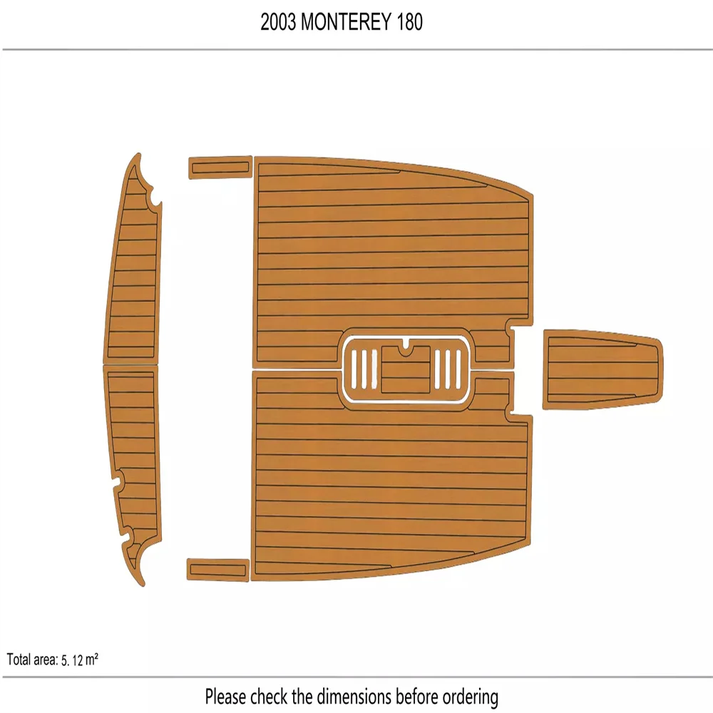 

2003-2009 MONTEREY 180 FS Cockpit Swim platform 1/4"6mm EVA Faux foam floor Mat SeaDek MarineMat Gatorstep Style Self Adhesive