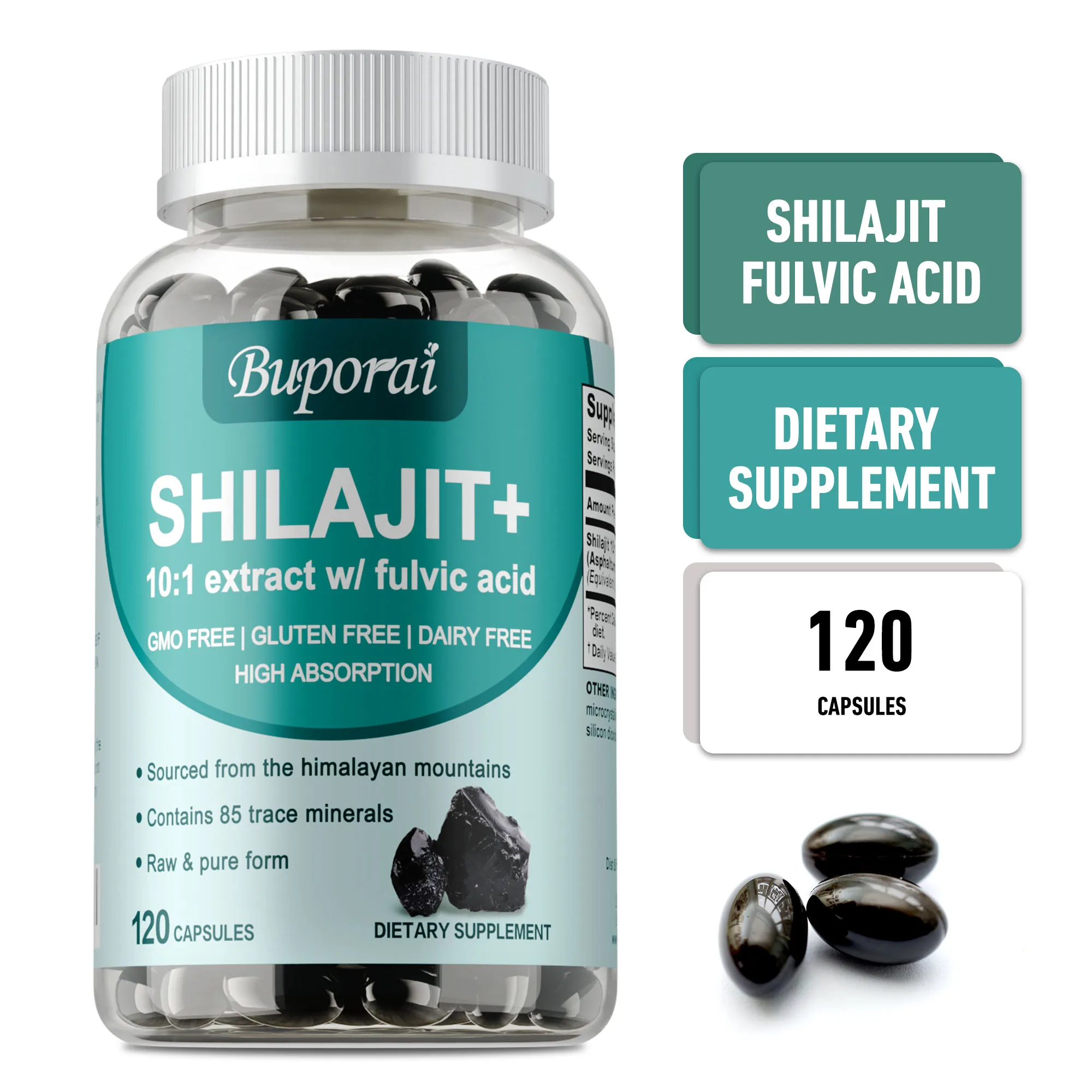 

Shilajit - Reduce Fatigue, Muscle Growth, Improve Endurance Focus and Memory, Promote Brain & Heart Health, Enhance Immunity