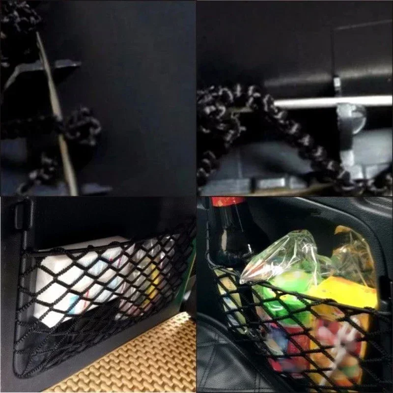 Tuck Net String Bag Pocket For Benz 451 2009-2014 Black Accessories *Designed To Increase Storage Space