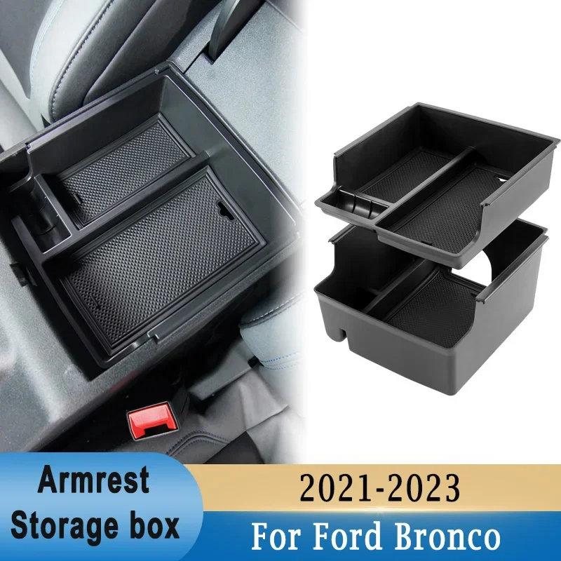 Center Console Storage Tray Armrest Organizer Box Dividers For Ford Bronco 2021-2023 (2/4 Door) Interior Organizer Accessories