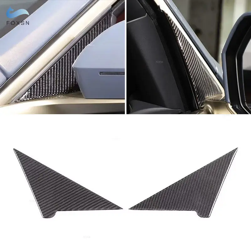 

Для BMW 5 серии i5 G60 2024 2025 автомобильная стойка, боковая треугольная крышка, мягкие аксессуары из углеродного волокна, 2 шт.