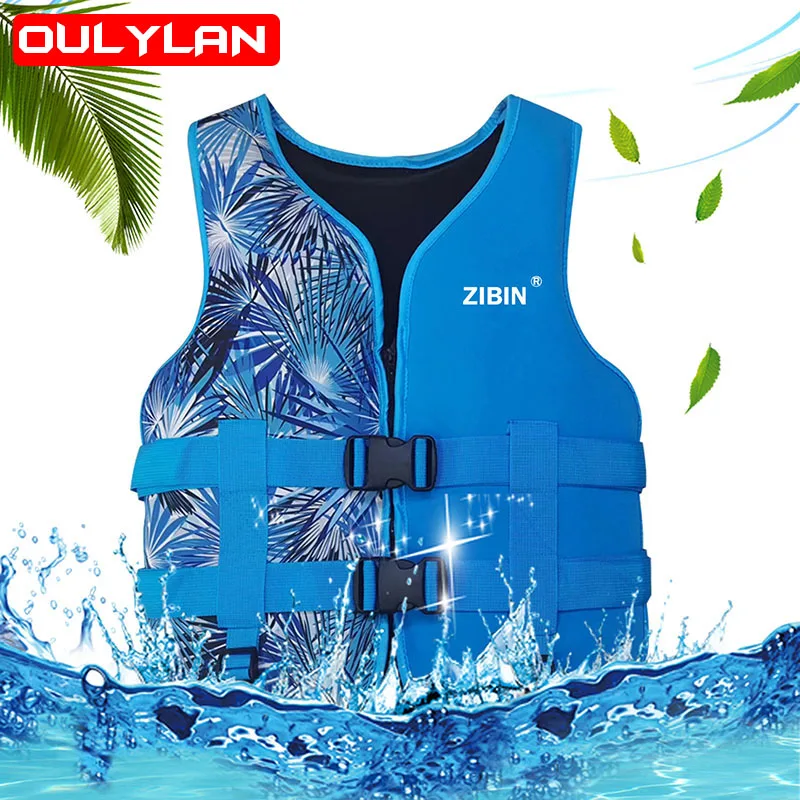 Oulylan Rafting Neoprene Life Jacket for Adult Kids Swimming Fishing Women Life Vest Snorkeling Kayaking Boating Survival Suit