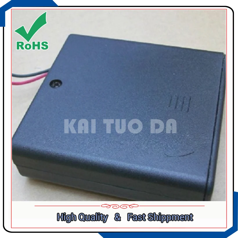 4 علبة بطارية AA 4AA مع غطاء شريط التبديل 4 سلسلة 4 سلسلة 1.5 فولت 6 فولت وحدة صندوق بطارية إمداد الطاقة