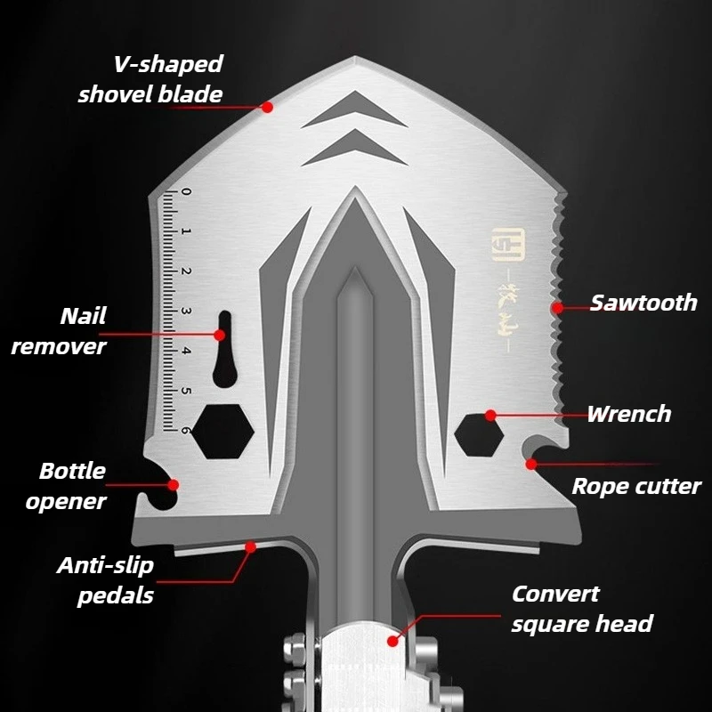

Садовая лопата, многофункциональная уличная лопата для кемпинга, портативная складная дорожная лопата, регулируемые саперные лопаты для самообороны