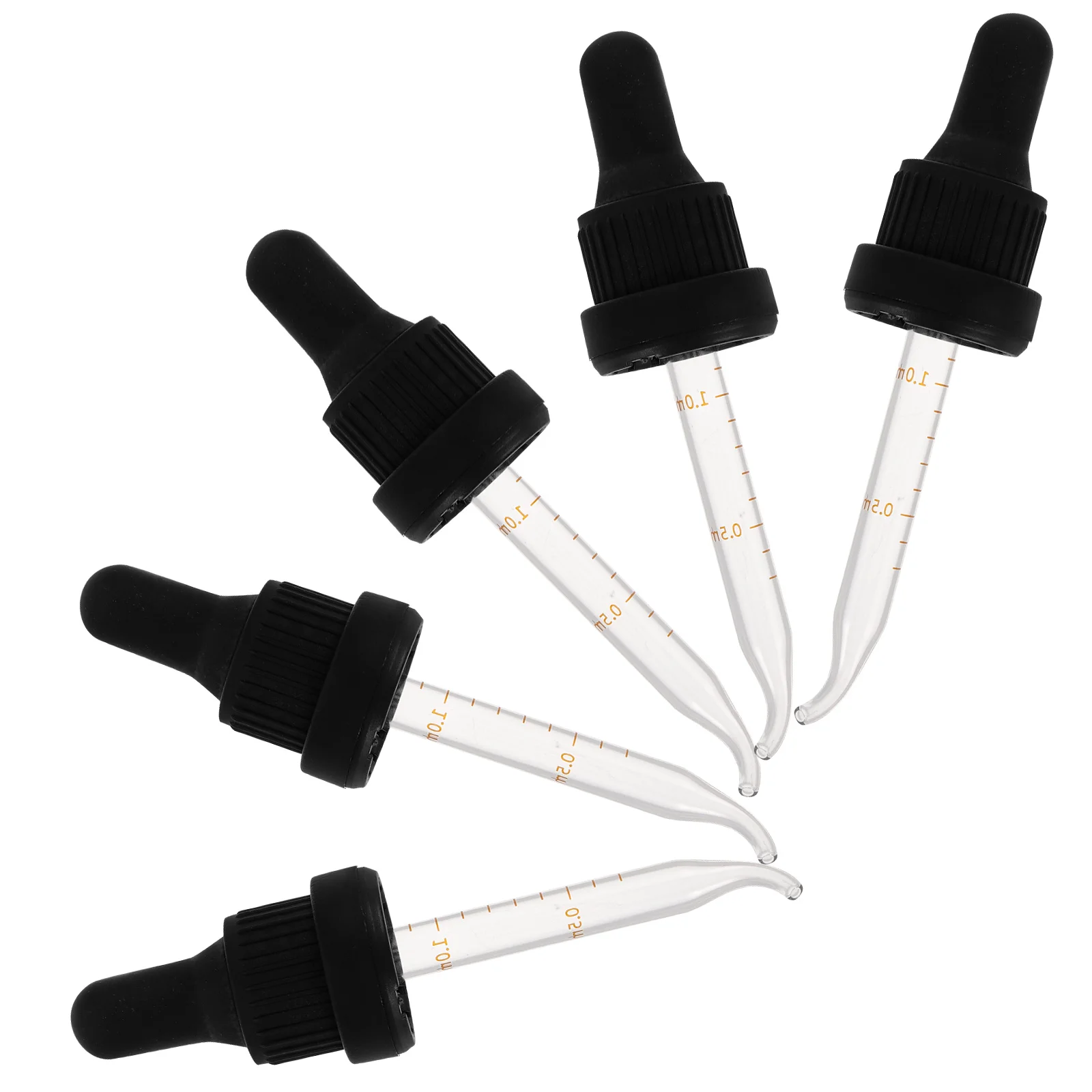 

5pcs Essential Oil Bottles Dropper Caps Graduated Tips Portable Reusable Liquid Dropper For Perfume Aromatherapy 30Ml Skincare