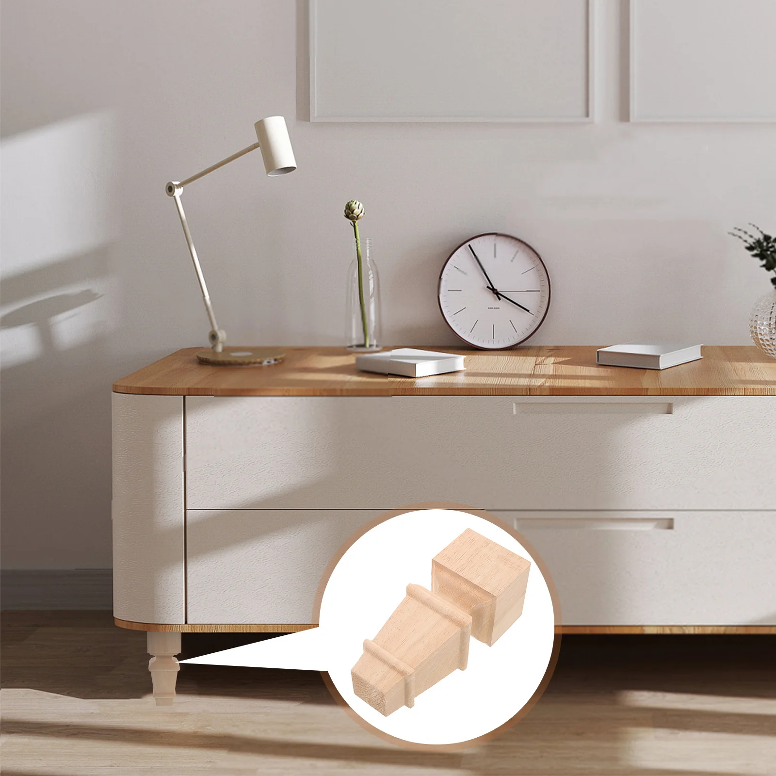 

Durable Wooden Legs for Furniture Table Sofa Cabinet Feet Minimalist Design Easy Installation Replacement Furniture Feet Wood