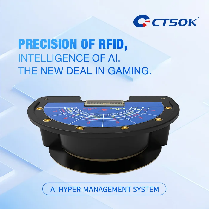 CTSOK Customized Durable Luxury Wood Blackjack Table Professional Touchscreen Poker Card Gambling for Gamblers