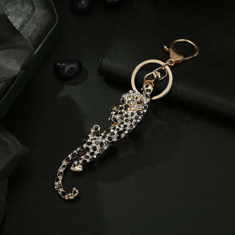 keychain panther for Women Handbag Dangle Keyfob Men Car Charm Purse Bag Keyring Girl Golden Key Chain Bijoux