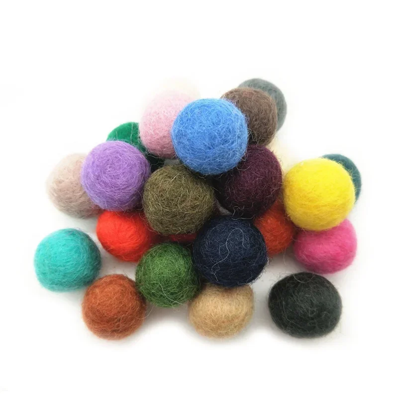 Wool Felt Balls for DIY Crafts, Felted Balls, Home Decoration, Garment Sewing Supplies, 20mm, 10Pcs