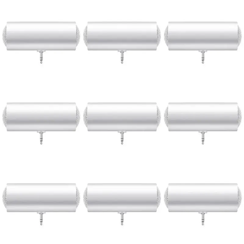 9Pack X(3.5mm Jack Stereo Mini Speaker Portable MP3 Music Player Speaker Amplifier Loudspeaker for Mobile Phone Tablet PC-White)