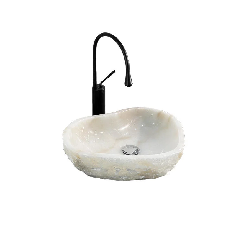 Hot Sale Natural White Marble Wash Basin Bathroom Unique Shape Vanity Basin Bathroom Sink