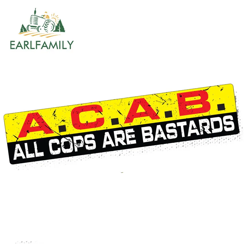 EARLFAMILY Car Styling A.C.A.B. Reflective Sticker Decal Vinyl JDM Funny Bumper Car Truck Acab Cops Redneck Racing Car Stickers