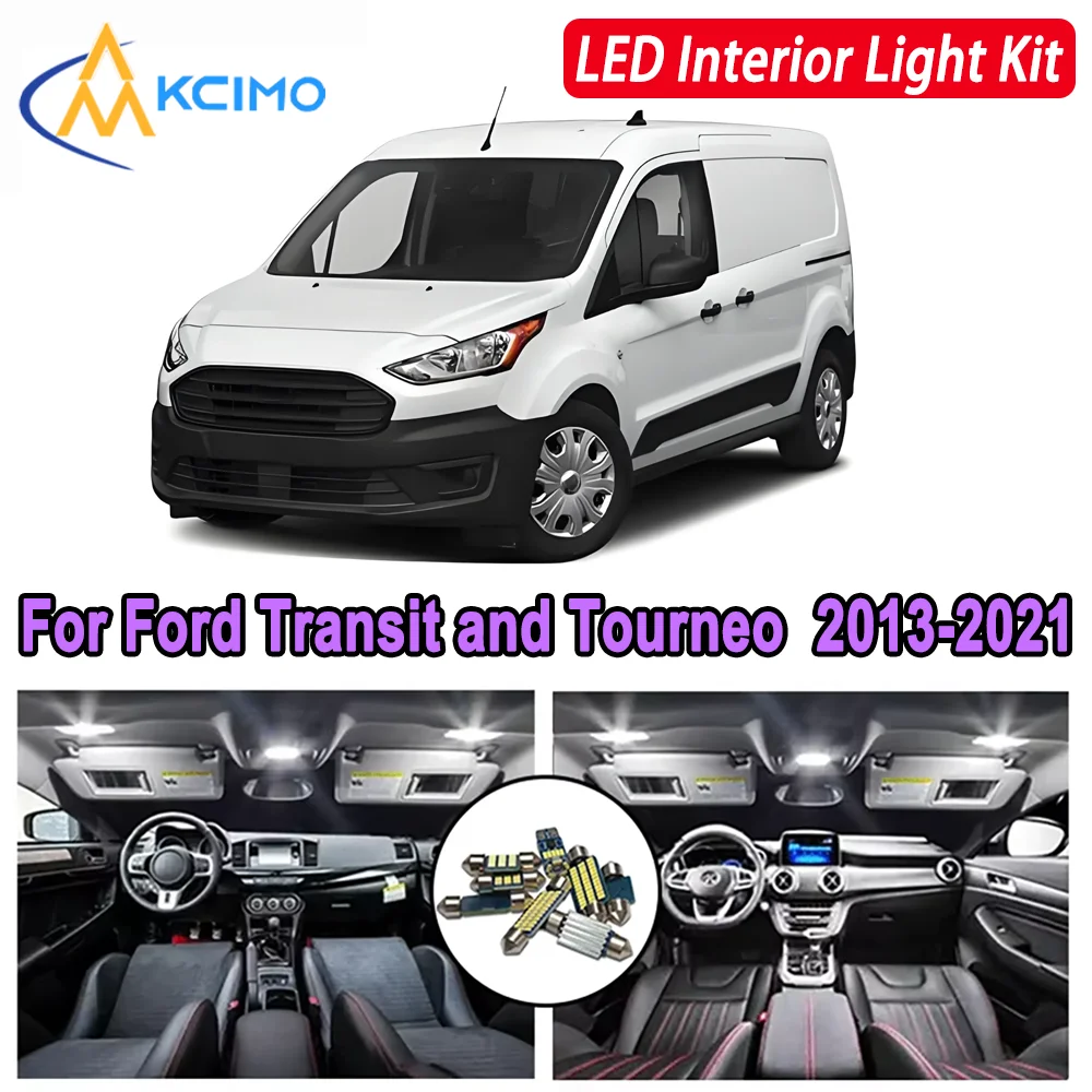 

Kcimo For Ford Transit and Tourneo (2013-2021) Premium Bright LED Interior Dome Map Trunk Light Kit Car Led Lamps Canbus Car LED