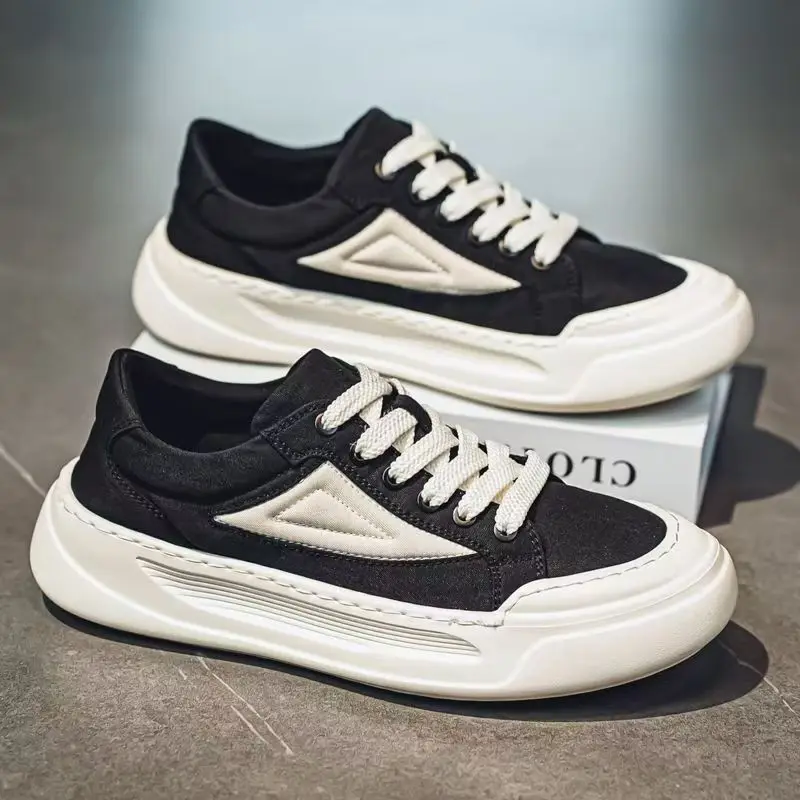 

New men's breathable canvas shoes low-top sporty casual shoes men's soft-soled versatile thick-soled board shoes M1015