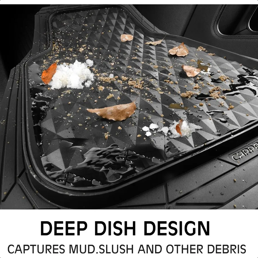 3 صف الحصير سيارة مطاطية شديدة التحمل DeepDish AllWeather لمدة 7 مقاعد 8 مقاعد 2nd and 3rd الحصير مقاوم للماء العالمي تقليم صالح #6