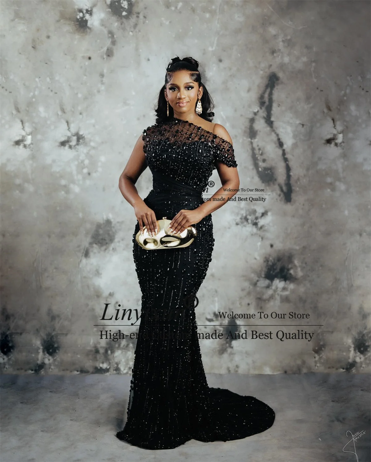 Aso Ebi Mermaid Prom Dresses Luxury Sequined Beaded Crystal Women Evening Gowns Long Off Shoulder Court Train Party Gala Dress