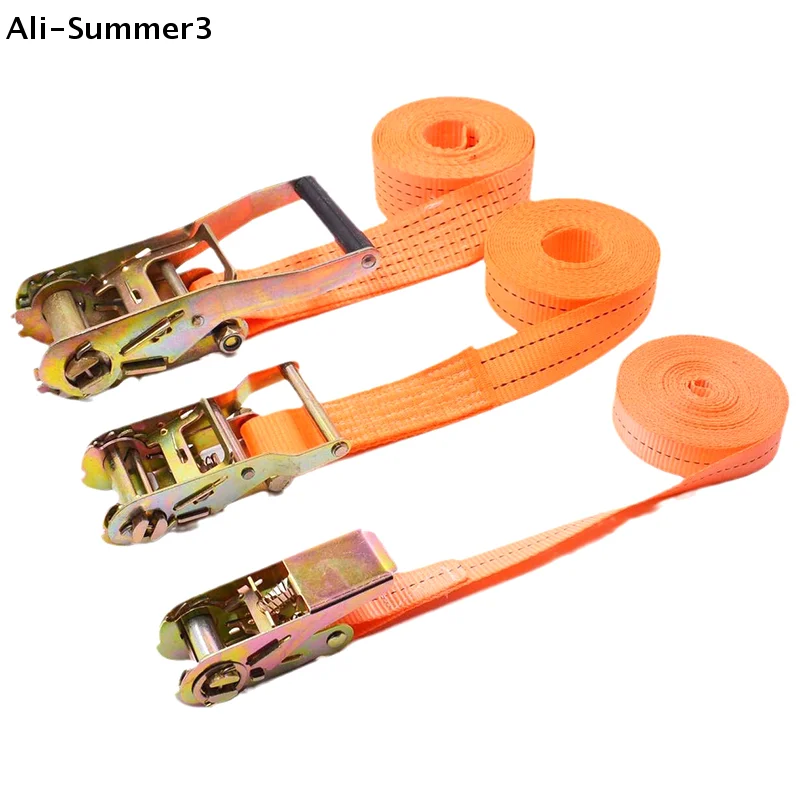 【S3y】Adjustable Secure Tie-Down For Safe Luggage Transport Heavy-Duty Car And Truck Front Cargo Ratchet Strap With Metal Buckle