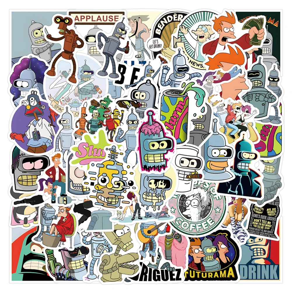 

10/30/50/110pcs Futurama Cartoon Stickers for Kids Funny Anime Graffiti Stickers Notebook Phone Skateboard Waterproof Decals Toy