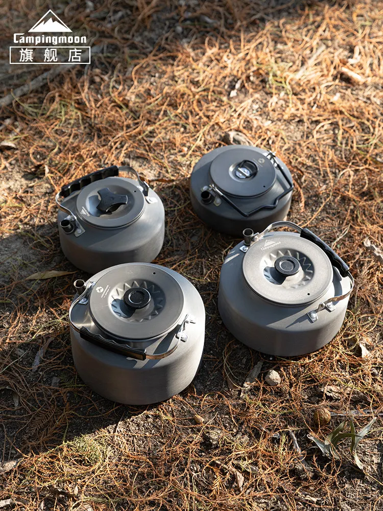 

CAMPINGMOON Portable Aluminum Alloy Coffee Pot Large Capacity Outdoor Kettle for Camping Tea/Water S800 0.8L/1L/1.5L