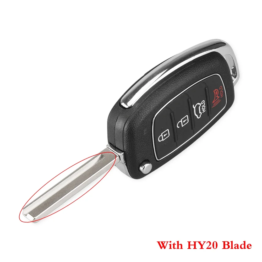 KEYYOU 3/4 Buttons Flip Folding Remote Key Fob Shell For Hyundai Solaris ix35 ix45 Santa Fe New Verna