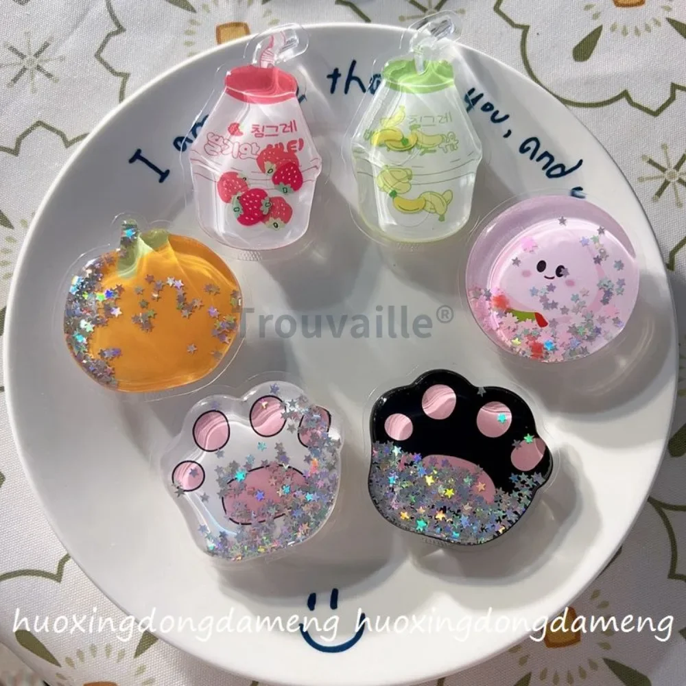Trouvaille Phone Grip Tok Cellphone Griptok Mobile Grip Stand Holder HandFree Support Cute Korea Soft Quicksands Glitter Inside