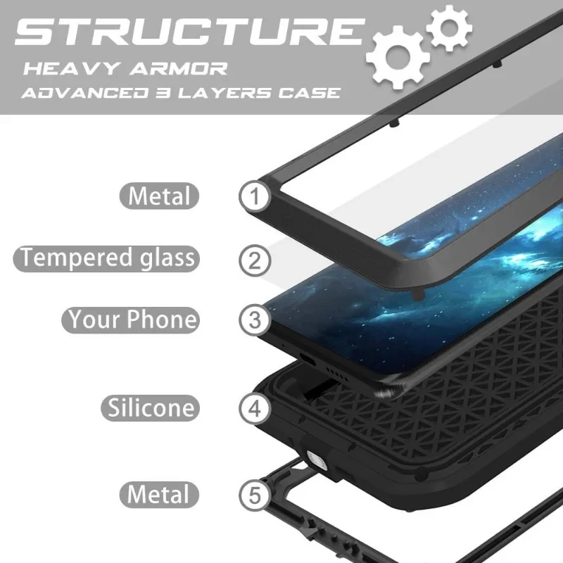 Funda de armadura de Metal LOVE MEI para Huawei P20 P30 P40 P50 Pro Lite Mate 30 40 cubierta de protección resistente al agua antigolpes y a prueba de suciedad