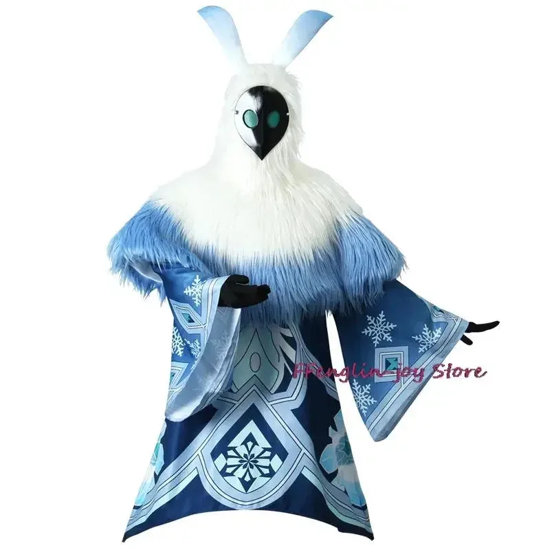 Anime Game Genshin Impact Electro Fire Water Ice Attribute Abyss Mage Cosplay Costume Pilose Hair Cloak Man Woman Halloween Suit