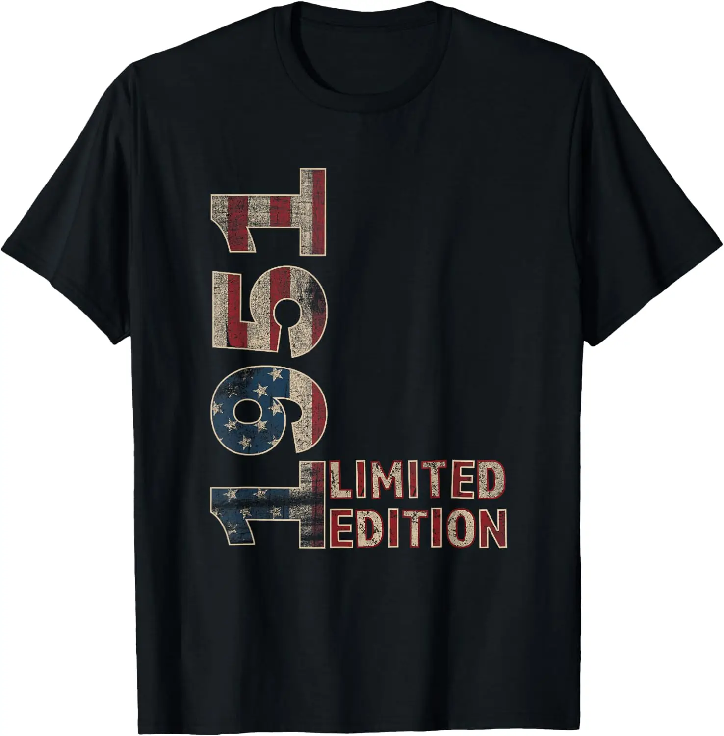 75Th Birthday For Men Born In 1951 Vintage USA Flag 75 Years T-Shirt vintage style tee  boxy fit tee black graphic tee 100% cotton men