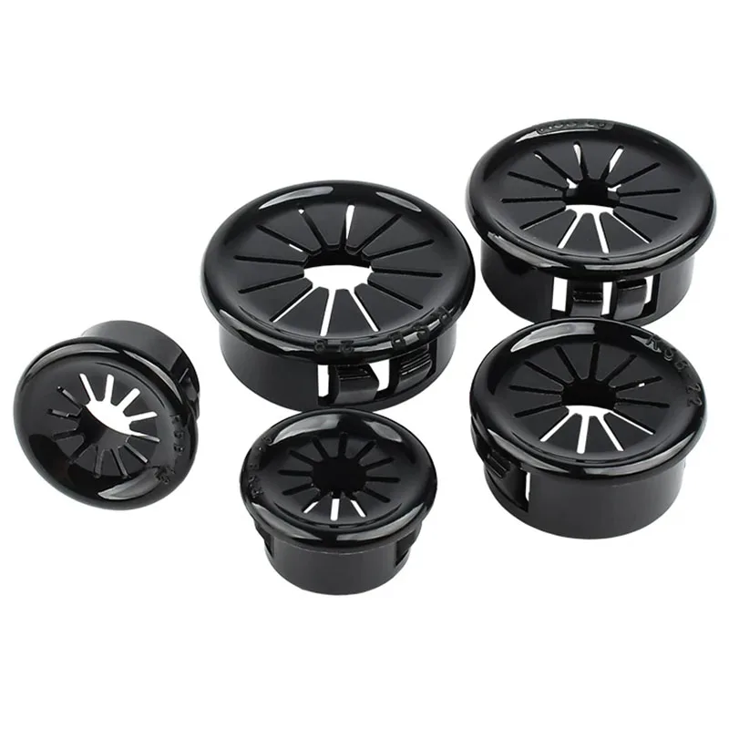 2~50Pcs RSB10~100mm Black Snap-on Hole Cover Round Desk Wire Plastic Table Line Cable Hole Cover Grommet Cover