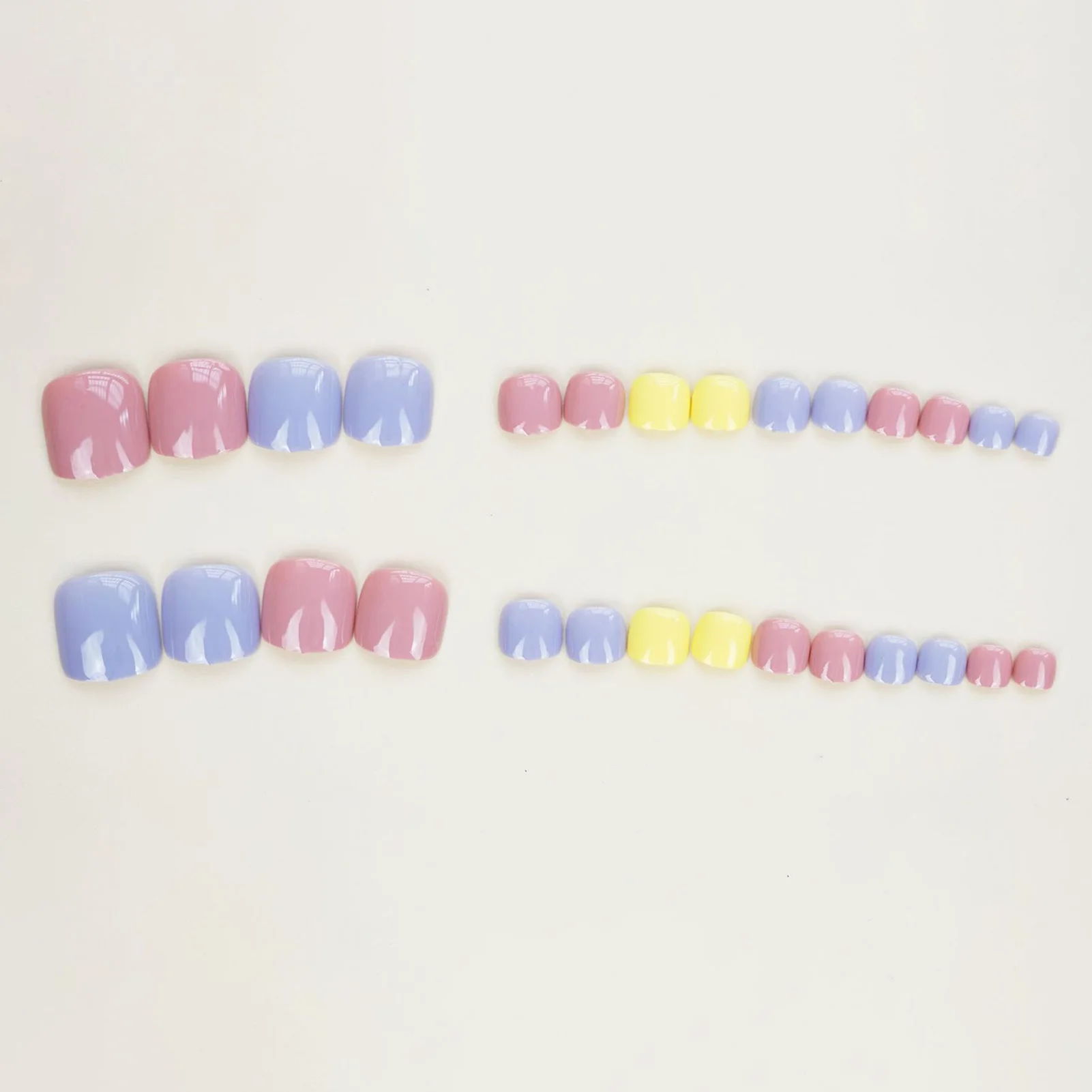 24pcs Dopamine Jump Color Fake Nails Toe Nail Stickers Easy Apply Press On Nails Short Artificial Nails With Adhesive For Women