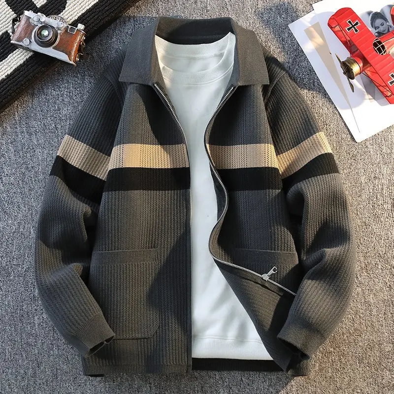 Picture 4: 2026 Spring/Summer New Style Fashion-able Versatile Knitted Cardigan Men's Sweater Jacket