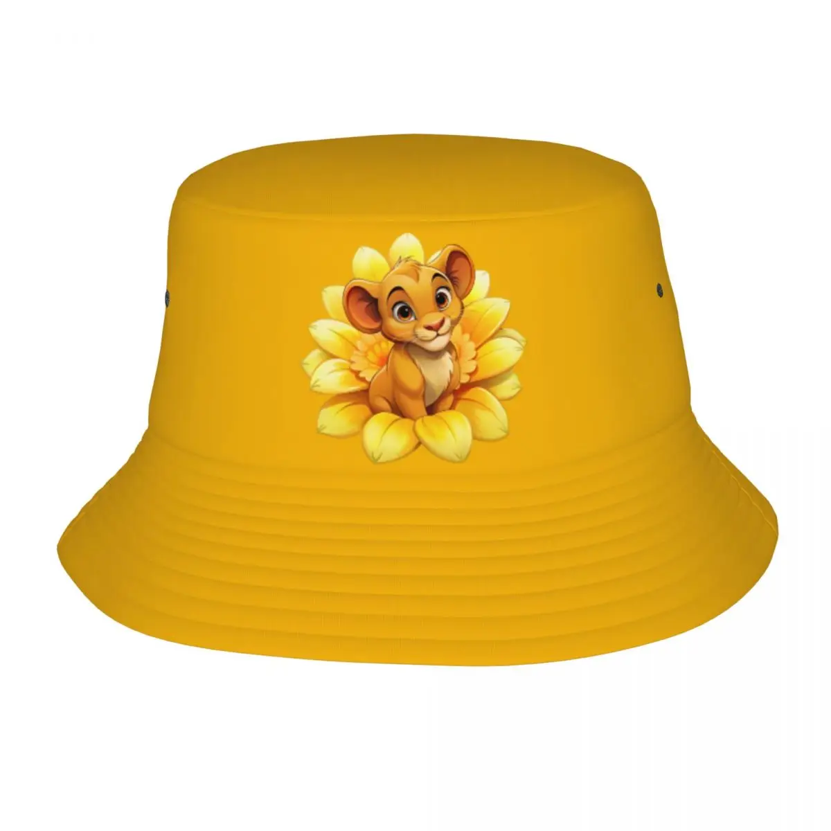 

Beach Hatwear Sunflower Simba The Lion King Merch Bucket Hats Streetwear Teen Sun Hat Panama Hat Foldable Fishing Caps Outdoor