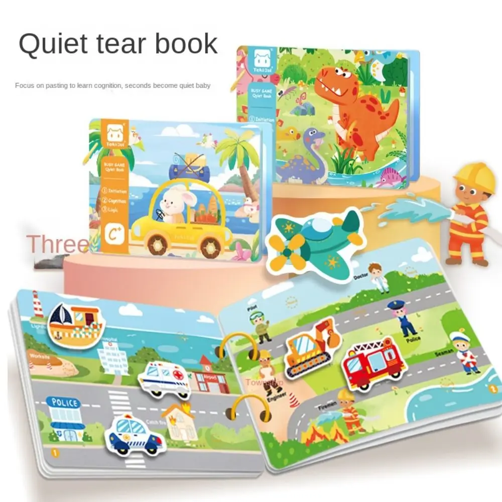 Dieren Staart Babydoekboek Geluidspapier Educatief stoffen kinderboek Interactief zacht puzzeldoekboek 0-36 maanden baby