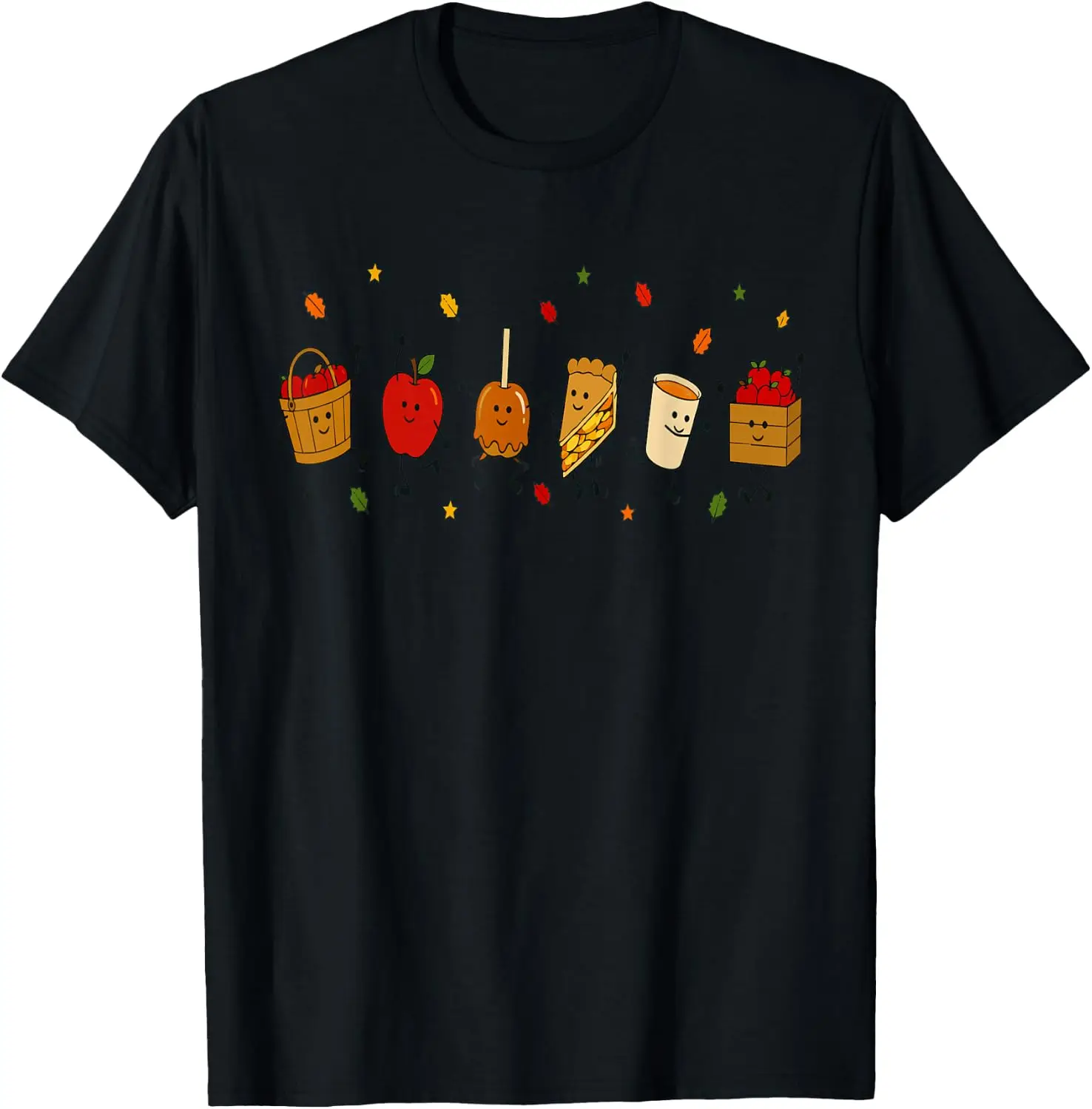 Apple Picking Crew Fall Harvest Club T-Shirt Men Women Unisex Novelty Graphic T‑Shirt, Classic Crew Neck 100% Cotton Tee, Lightweight Anti‑Pilling Breathable Casual Tops, Year‑Round Daily Outfit, Holiday Birthday Present Tee for Friends Family