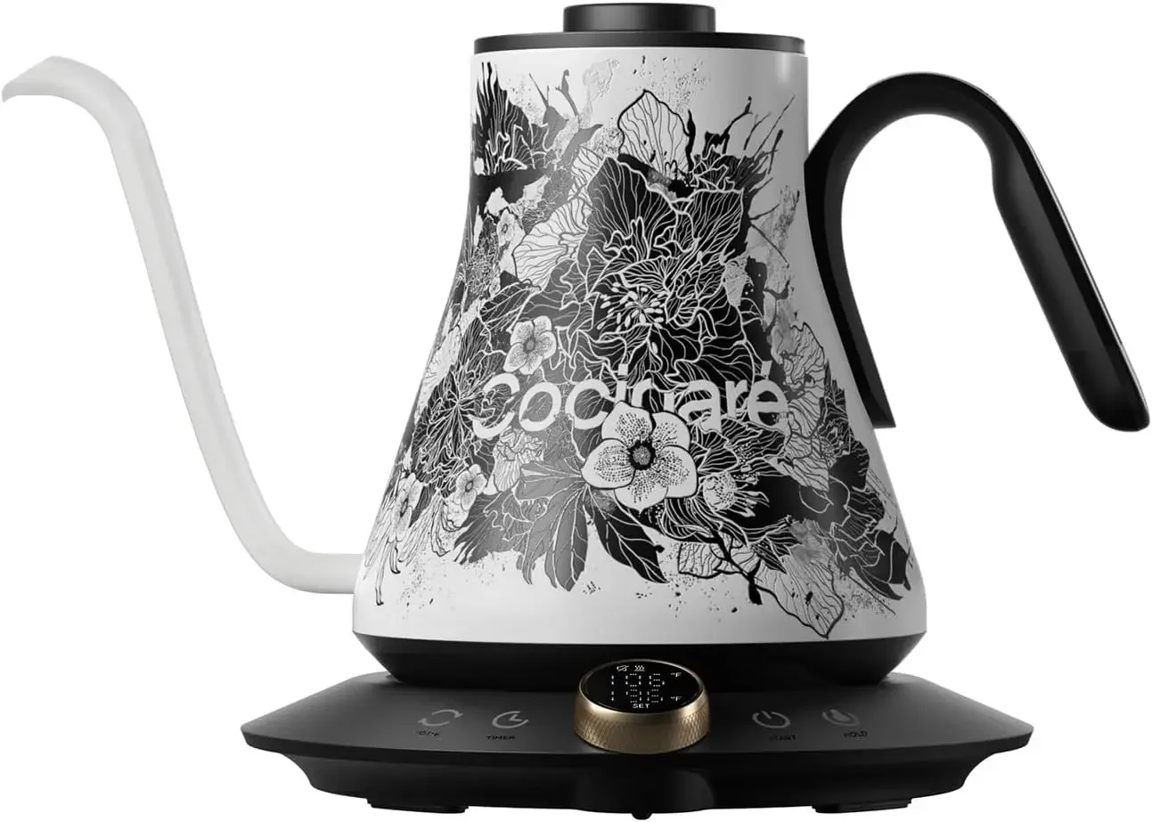 Electric Gooseneck Kettle with Temperature Control, Pour Over Coffee & Tea, 1200W for 180-sec Quick Boil Time, 600g Ult