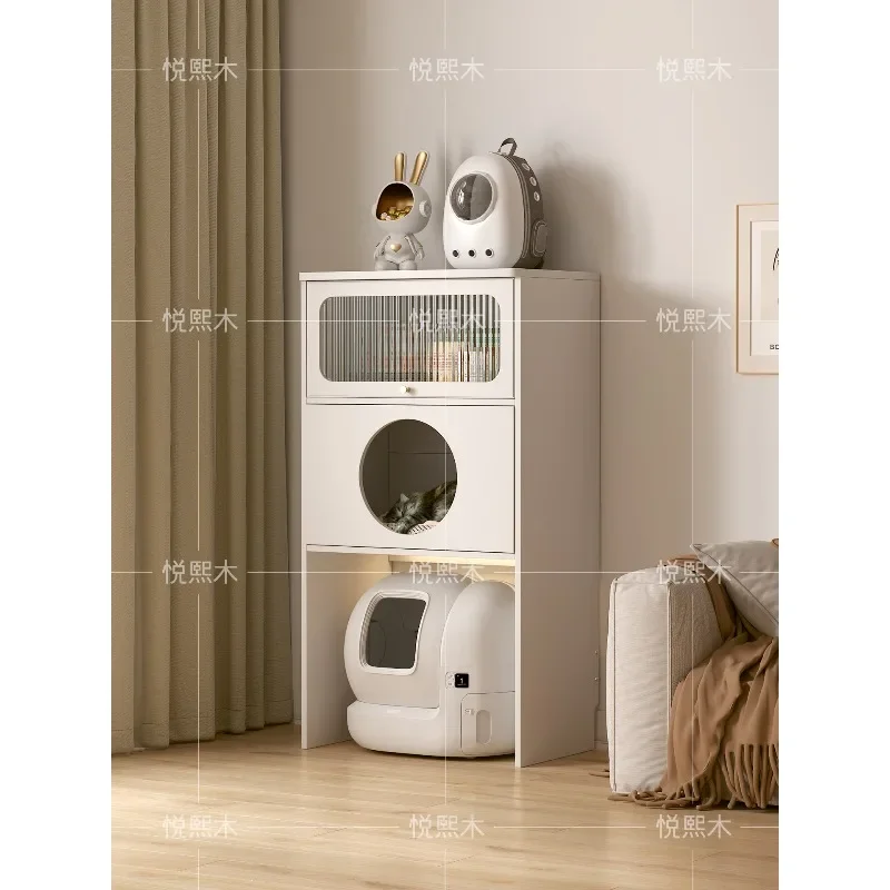 Cat litter box cabinet cat toilet above the locker big cat cabinet small apartment pet storage cabinet sofa side locker