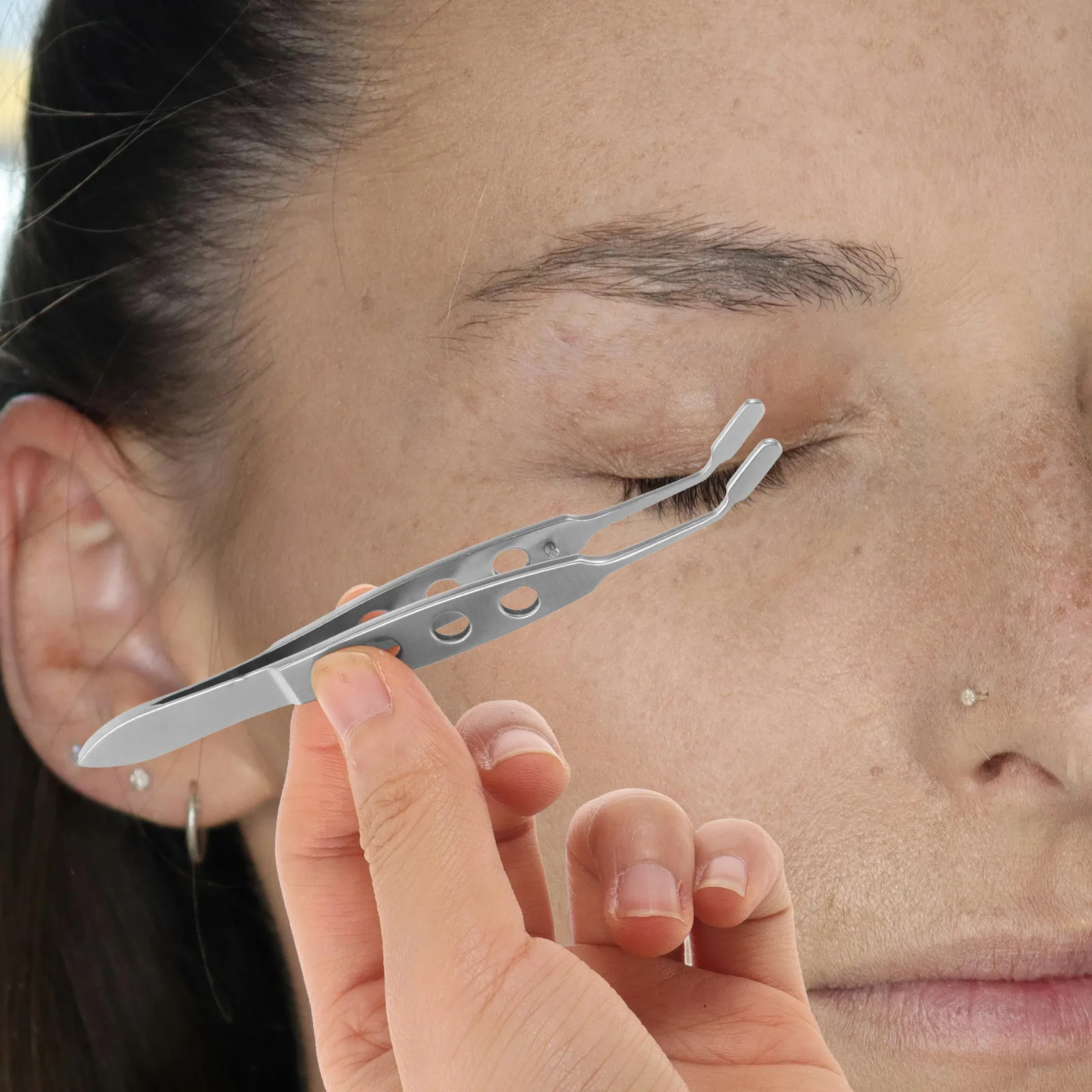 Strumento flipper per piastra palpebra Pressacavo Meibomian in acciaio inossidabile per la salute degli occhi Uso domestico e del salone Pinzette per alleviare gli occhi secchi