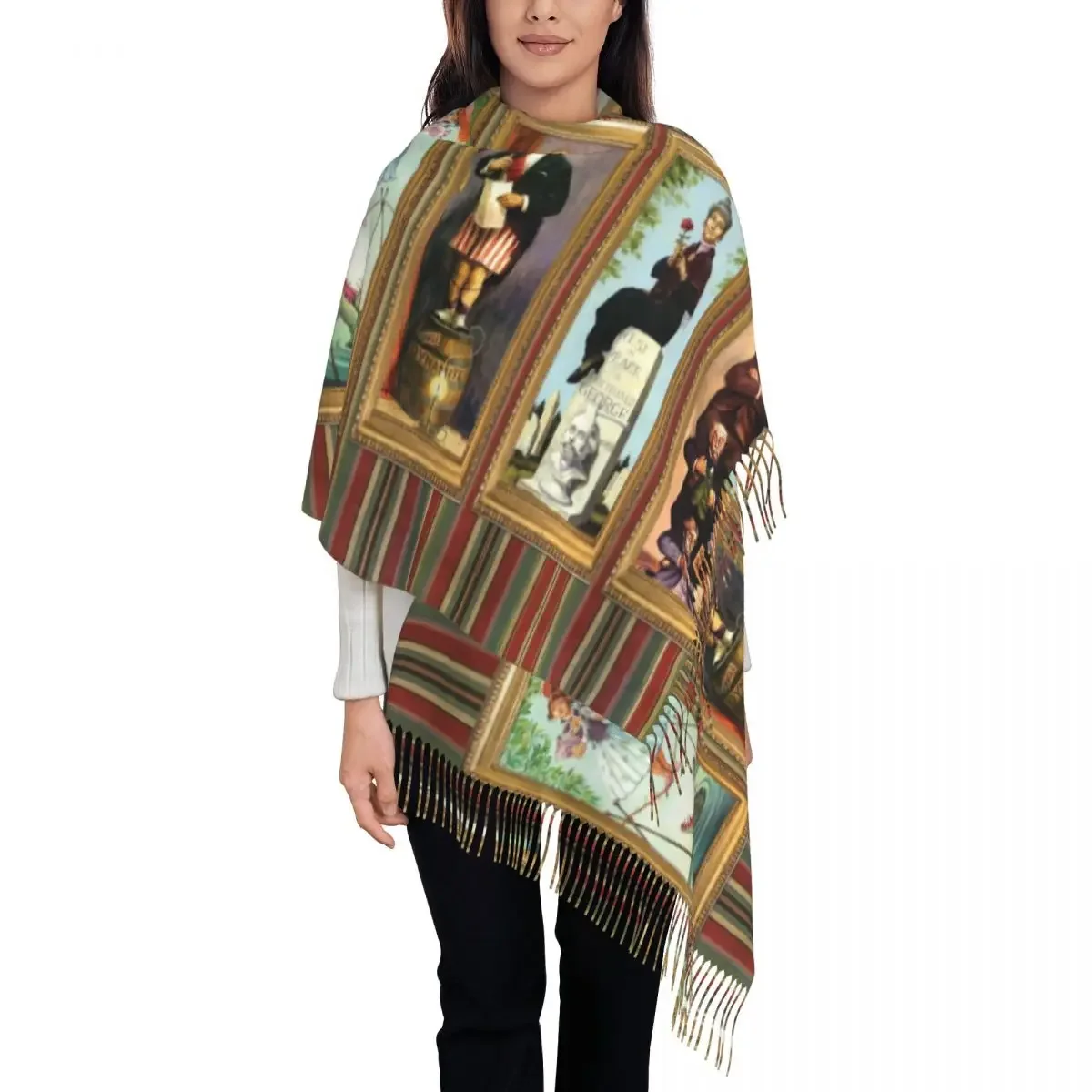 Customized Print Haunted Mansion Stretching Scarf Women Men Winter Fall Warm Scarves Halloween Movie Shawls Wraps