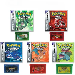 GBA Game Card Pokémon Fire Red, Leaf Green, Ruby, Sapphire High Definition Vector Cover Box, American Version of English Game