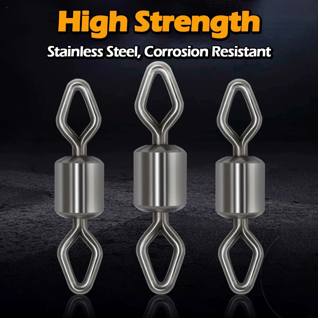 FishTrip Rolling Swivel Fishing 50Pack Diamond High Strength Saltwater Swivels Eliminate Line Twist