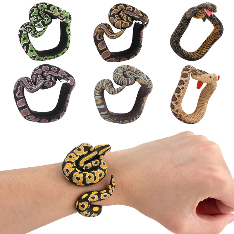 

1Pcs Fun Simulation Snake Modelling Bracelet Halloween Snake Bracelet Animal Model Hand Decoration Toy Children Birthday Gift