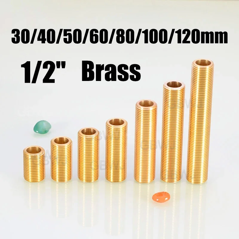 

Lengthen Brass Pipe Hex Nipple Fitting Quick Coupler Adapter 1/2 BSP Full Thread Extension Water Oil Gas Connector