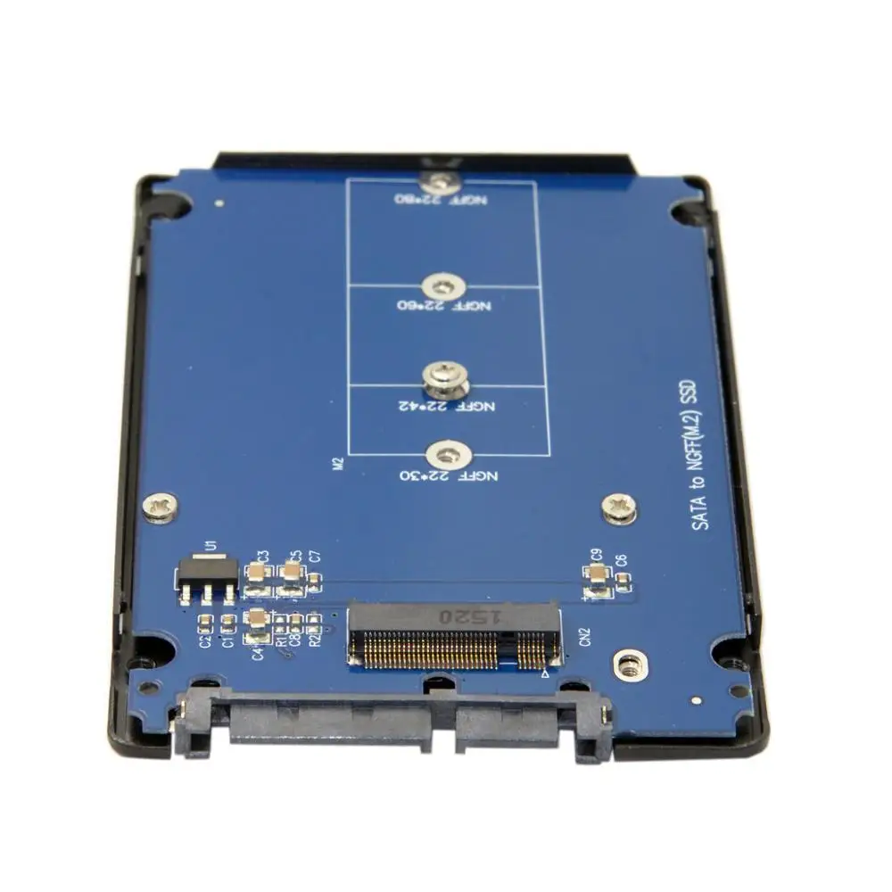 CY Xiwai B + M portachiavi 2 M.2 NGFF (SATA) SSD a 2.5 adattatore per scheda SATA con nero