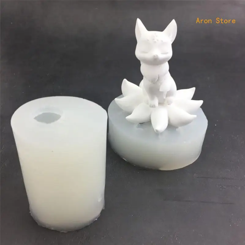 Nine Tailed Foxes Silicone Mold Scented Mould DIY Table Ornament Tools H3CF