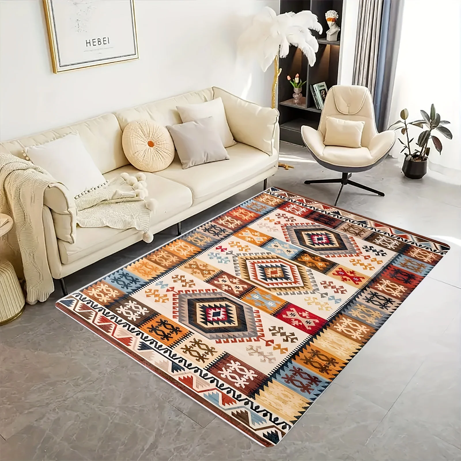 Tapis persan VIKAMA Paisley, doux, antidérapant, lavable en machine, tapis d'extérieur, tapis de sol pour la maison, le camping, grande surface, tapis de chevet, tapis de pique-nique