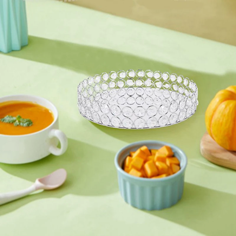 Abwr-suporte de bolo cestas de armazenamento de cristal caixa simplicidade organizador de casa para jóias colar sobremesa prato bandeja decorativa