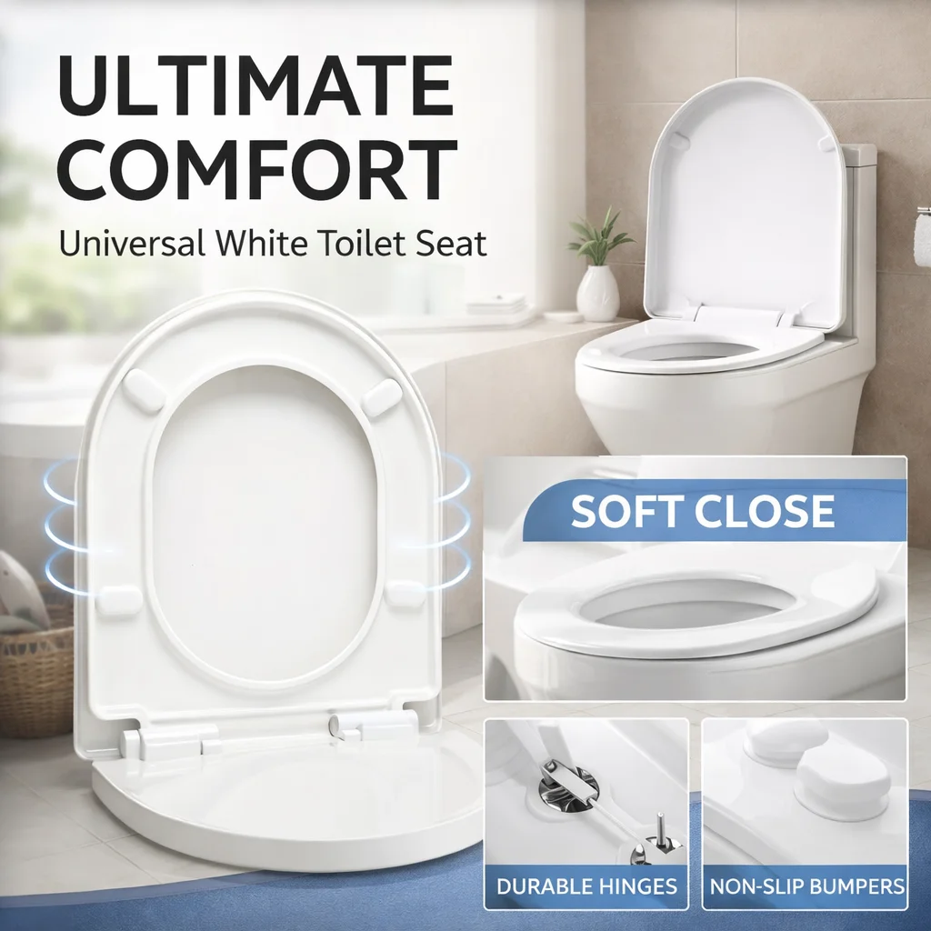 

Quick Release Toilet Seat Cover Easy Clean Thickened Bathroom Lid Universal
