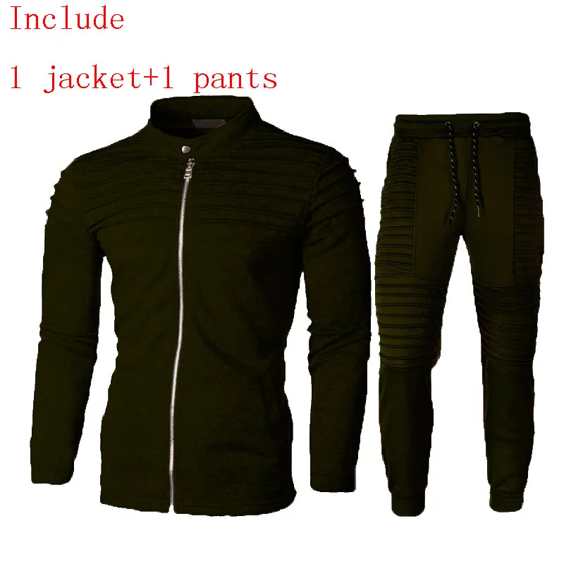 2025 Spring Sets Men Sportswear Autumn Track Suit Clothes Male Stand Collar Sweatshirt Sweatpants Mens Sporting Tracksuits MY179